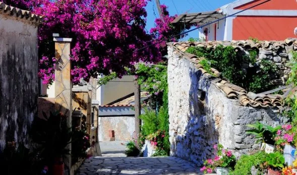 Traditional Afionas village on Corfu's west coast